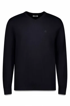 Springfield Jersey básico cuello pico azul Sale