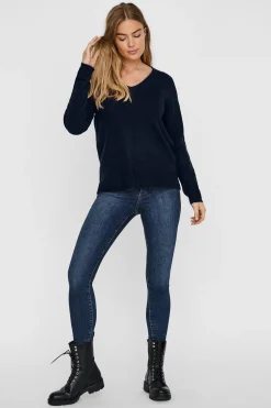 Vero Moda Jersey básico de punto Azul marino Sale