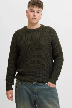 Jack & Jones PLUS Jersey básico de punto liso verde Online