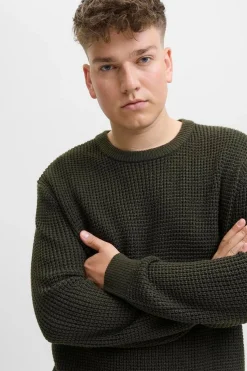 Jack & Jones PLUS Jersey básico de punto liso verde Online