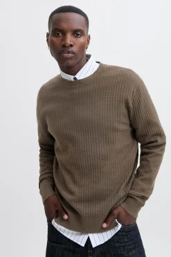 Jack & Jones Jersey básico de punto liso Marr&oacute;n