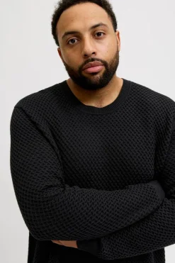 Jack & Jones PLUS Jersey básico de punto liso negro