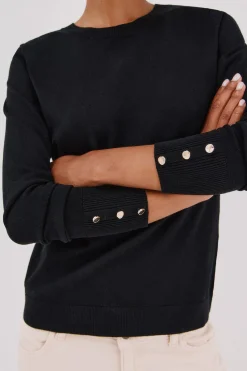 Cortefiel Jersey caja botones Negro Clearance