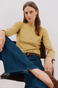 Cortefiel Jersey caja botones Amarillo Clearance