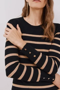 Cortefiel Jersey caja rayas Negro Discount