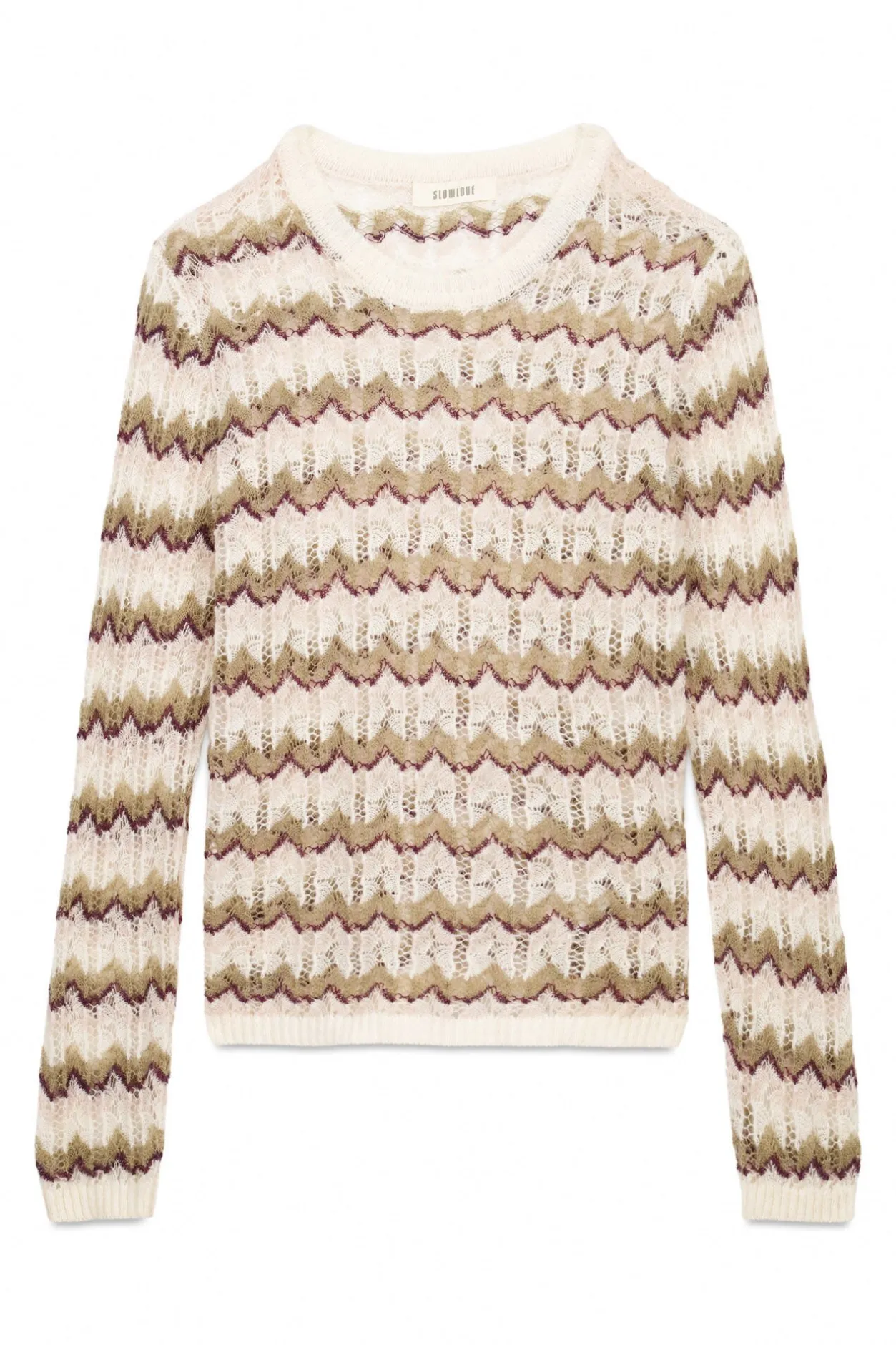 Slowlove Jersey calado multicolor Estampado beige