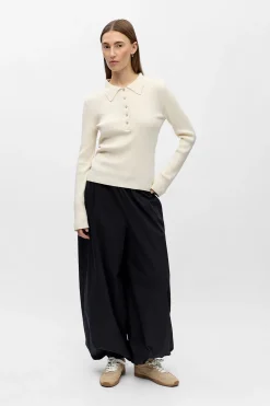 Object Jersey canalé cuello polo Beige Online