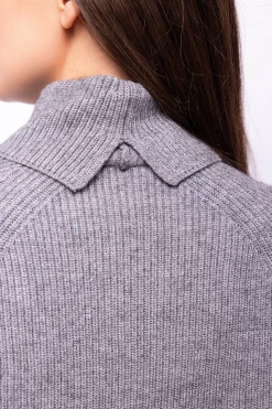 Object Jersey canalé cuello vuelto Gris Outlet