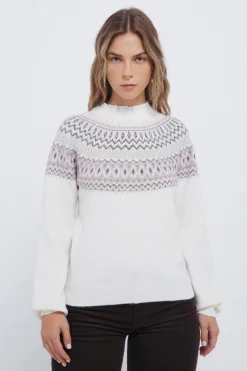 Springfield Jersey cenefa jacquard cuello combinado nude New