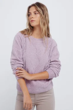 Springfield Jersey chenilla cable knit morado/lila New