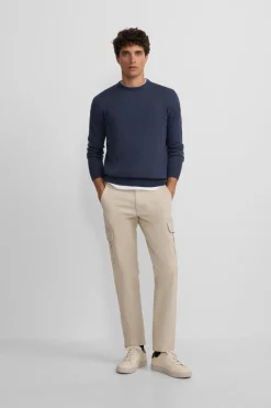 Silbon Jersey classic cuello redondo Azul marino