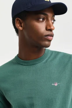 Gant Jersey clásico de algodón con cuello redondo Verde Clearance