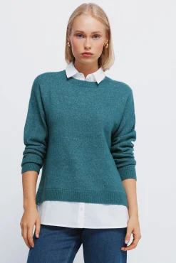 Springfield Jersey combinado camisero verde