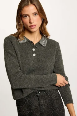 Morgan Jersey con botones Gris Online