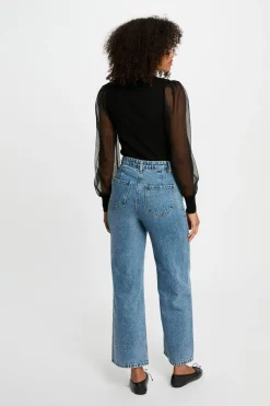 Morgan Jersey con cuello alto Negro Clearance