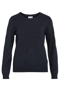 Vila Jersey con cuello redondo de viscosa Gris Clearance