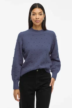 Vila Jersey con perlas de punto Azul Best