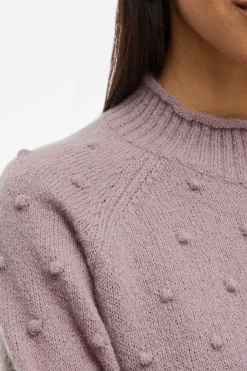 Vila Jersey con perlas de punto Rosa