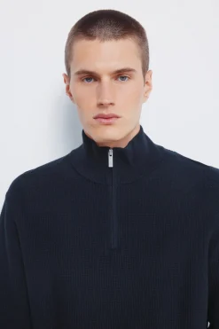 Springfield Jersey cremallera liso azul