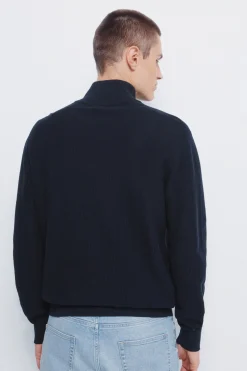 Springfield Jersey cremallera liso azul