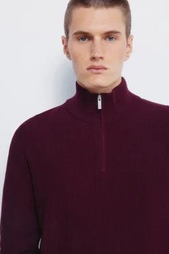 Springfield Jersey cremallera liso burdeos Hot