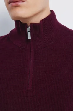 Springfield Jersey cremallera liso burdeos Hot