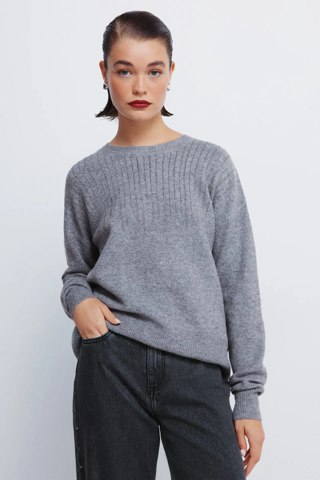 Springfield Jersey cristales fantasía gris Online