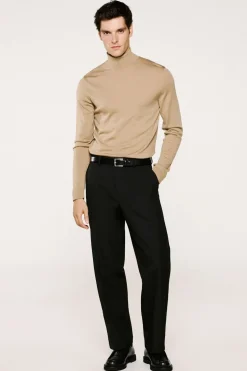 Selected Jersey cuello alto 100% lana merino Marr&oacute;n Sale