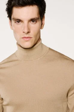 Selected Jersey cuello alto 100% lana merino Marr&oacute;n Sale