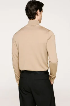 Selected Jersey cuello alto 100% lana merino Marr&oacute;n Sale