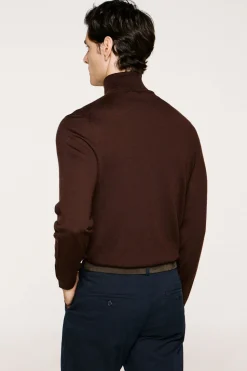 Selected Jersey cuello alto 100% lana merino Marr&oacute;n Clearance