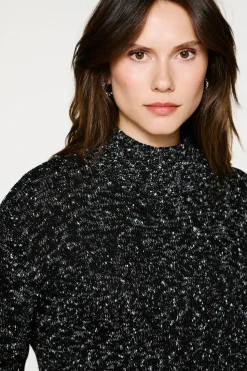 Selected Jersey cuello alto algodón orgánico Negro Best