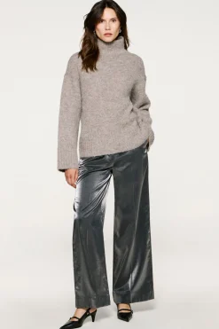 Selected Jersey cuello alto alpaca Gris oscuro New