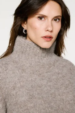 Selected Jersey cuello alto alpaca Gris oscuro New