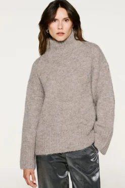 Selected Jersey cuello alto alpaca Gris oscuro New