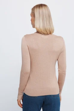 Springfield Jersey cuello alto botones puños nude Discount