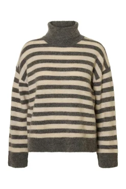 Selected Jersey cuello alto lana y alpaca Marr&oacute;n New