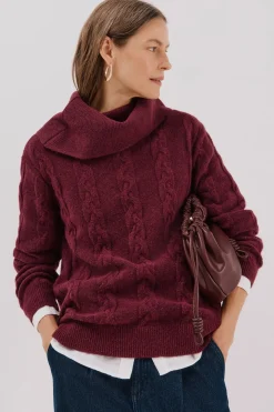 Cortefiel Jersey cuello amplio Morado Online