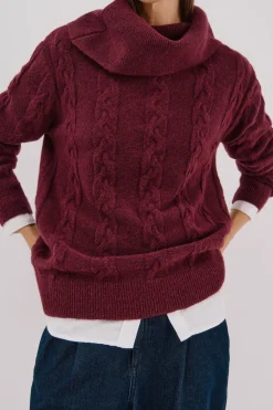 Cortefiel Jersey cuello amplio Morado Online