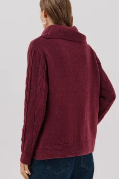 Cortefiel Jersey cuello amplio Morado Online