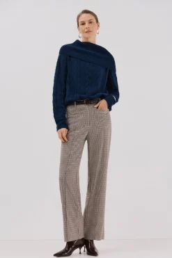 Cortefiel Jersey cuello amplio Azul marino Discount