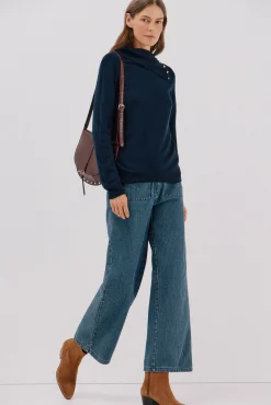 Cortefiel Jersey cuello botones Azul marino Hot