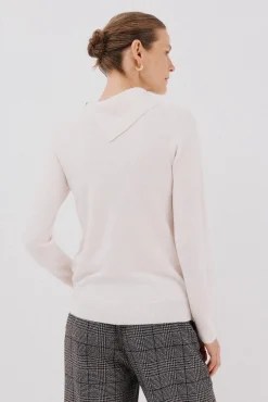 Cortefiel Jersey cuello botones Marfil Sale