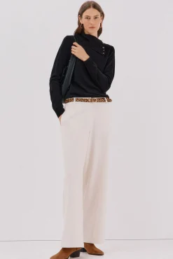 Cortefiel Jersey cuello botones Negro Clearance