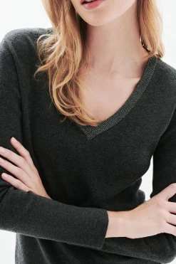 Caroll Jersey cuello brillos Negro Best