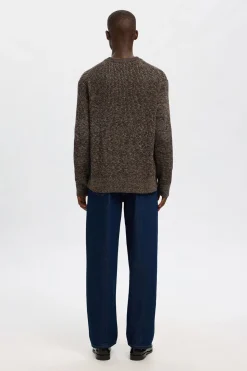 Selected Jersey cuello caja 100% algodón orgánico Marr&oacute;n Outlet