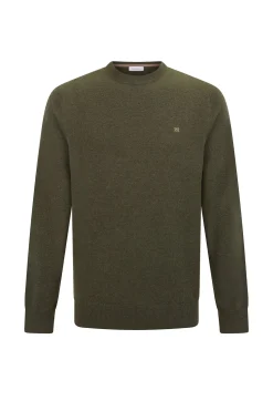 Pedro del Hierro Jersey cuello caja lana merino y cashmere Verde Hot