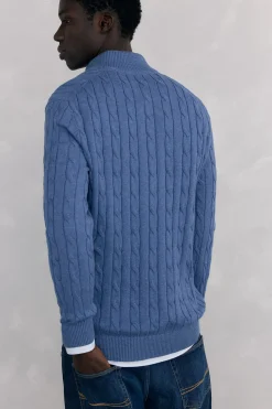 Pedro del Hierro Jersey cuello camionero Azul Outlet