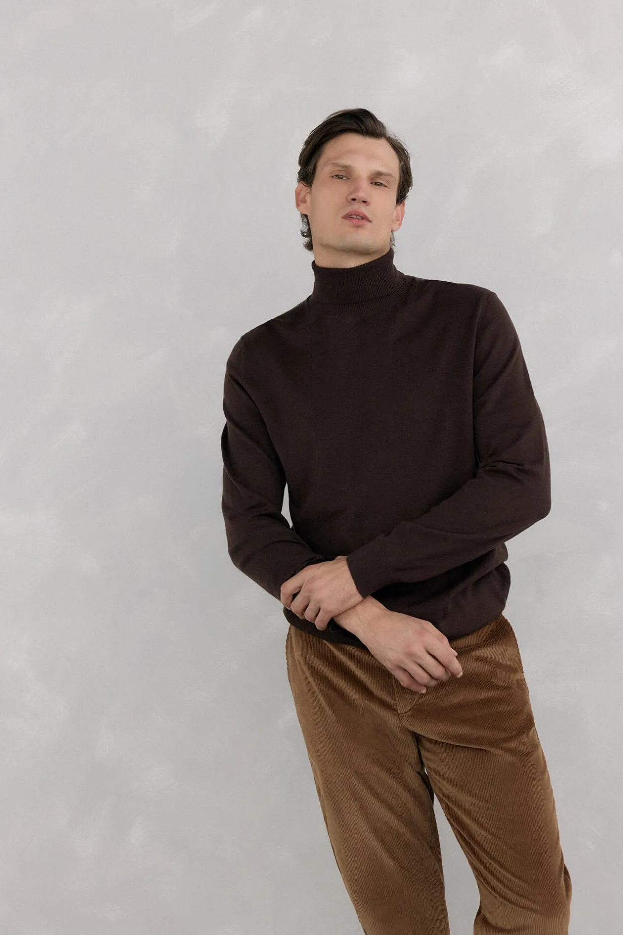 Pedro del Hierro Jersey cuello cisne Marrón Online