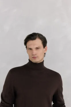 Pedro del Hierro Jersey cuello cisne Marrón Online